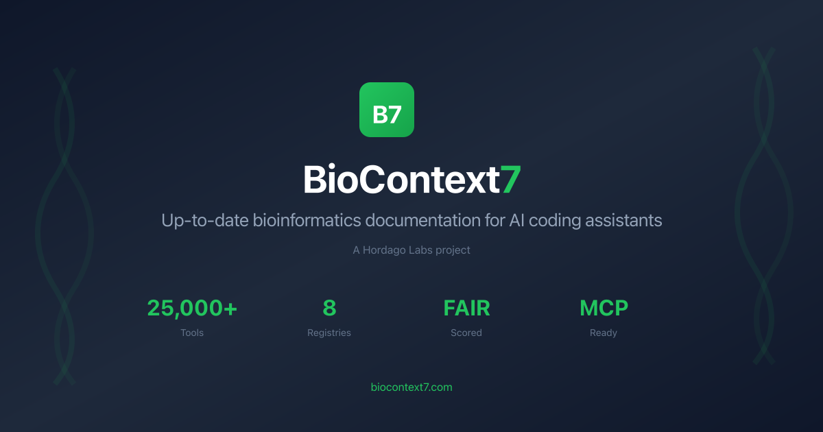 biocontext7 — 25,000+ bioinformatics tools for AI
